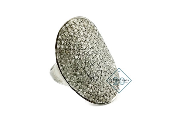 Pave Diamond Ring by BeadsChain20 • Pave Diamond Women Ring • Dainty Ring