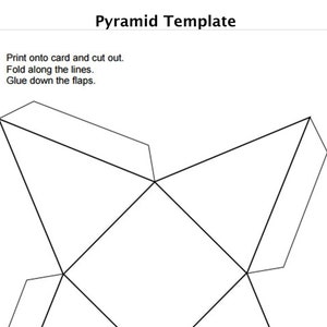 Plantilla de pirámide 3D para imprimir tarjeta recortada diseño usted mismo tarjeta de forma imprimir plantilla A4 accesorios de bricolaje jpg descargar