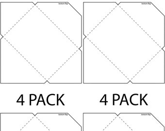 Mini Envelope Template Plain White 4 pack A4 print Jpg Download