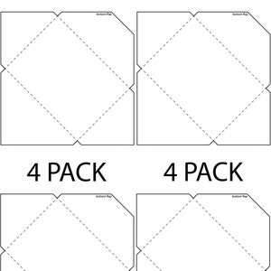 Mini Sobre Plantilla Plain White 4 pack A4 print Jpg Descargar