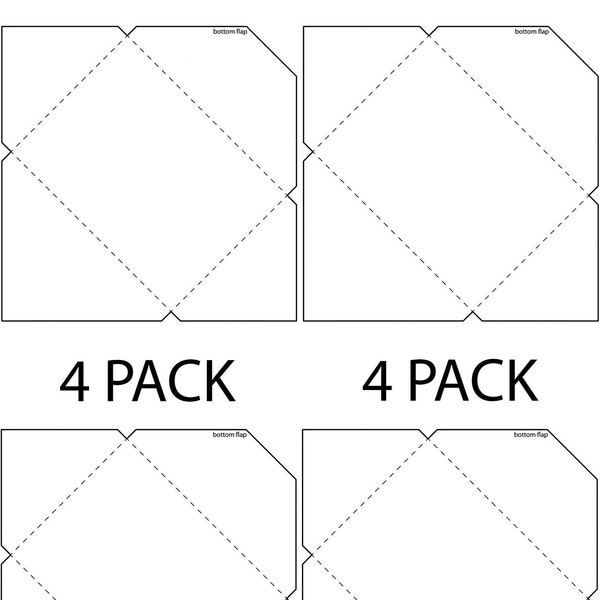 Mini Envelope Template Plain White 4 pack A4 print Jpg Download