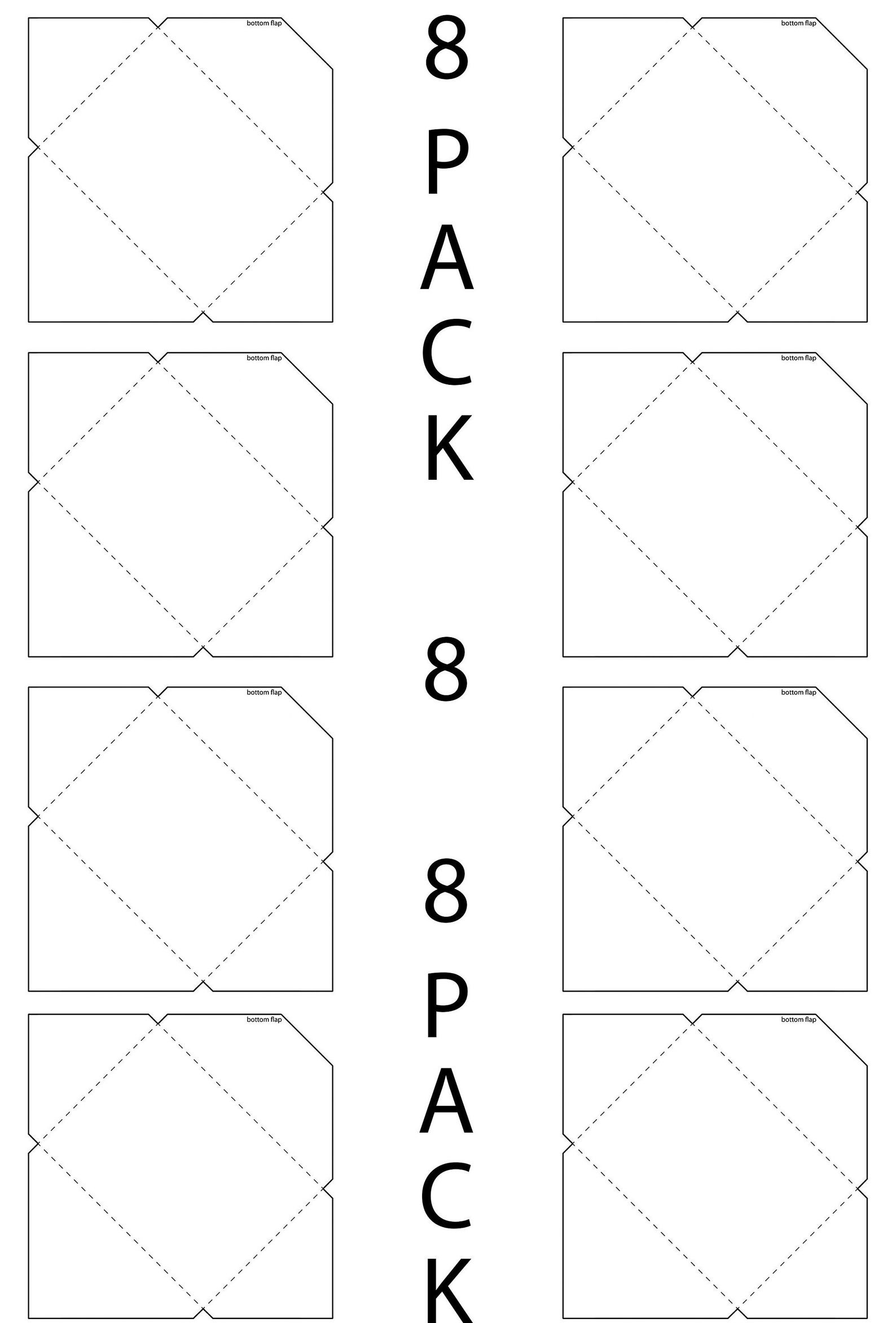 Mini Envelope Template Plain White A4 Paper Print 8 Cutout Wedding