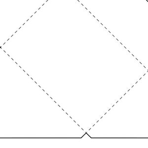 May include: A blank white envelope template with dashed lines indicating fold lines.