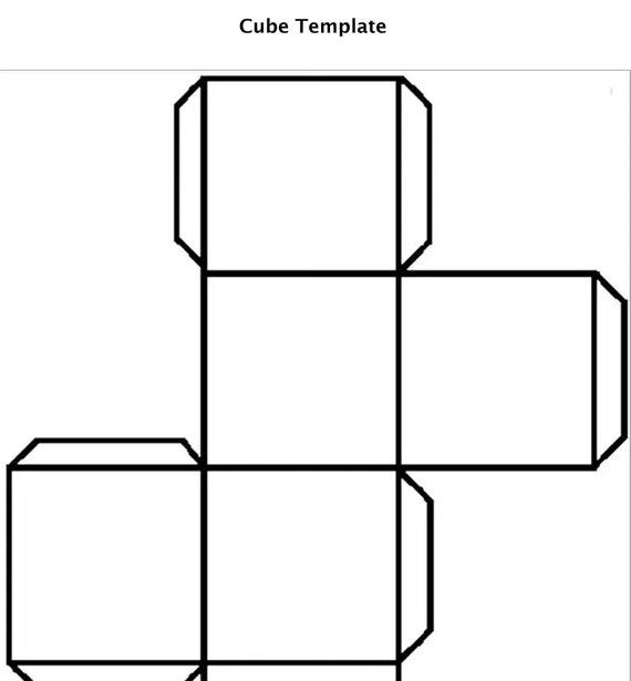 3D Cube A4 Template Card Print 3D Shapes Gift Box Kids Colouring Shapes Cut Out DIY Party Supplies Jpg Template Download arts and crafts