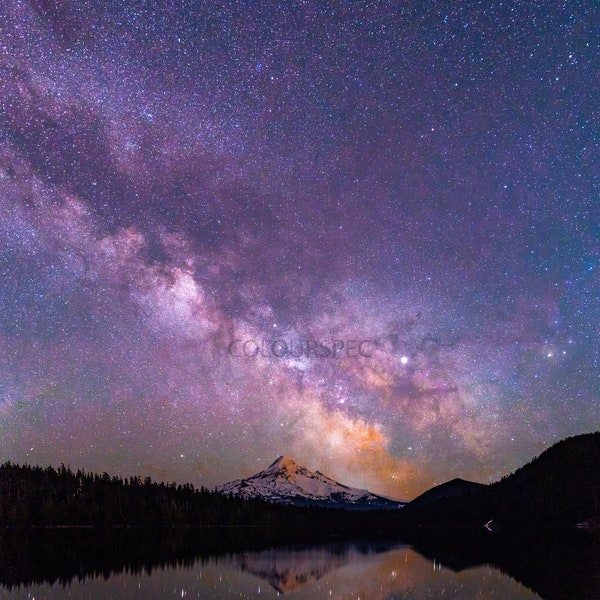 Mountain Galaxy Purple Space Vertical Milky Way Scene HD Art Deco Large Print Jpg A4 A3 Home Stock Photos Royalty Free