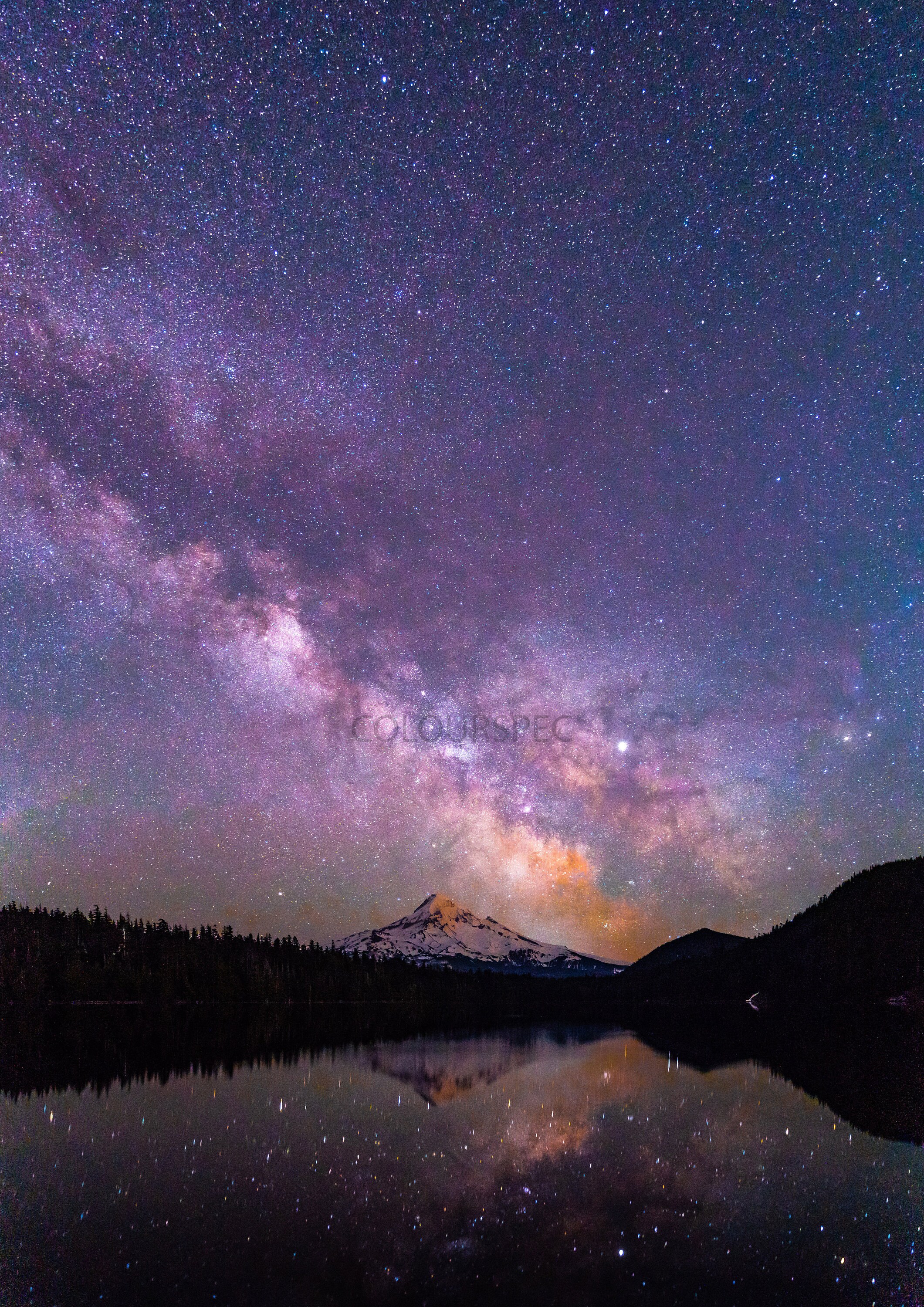 Buy Mountain Galaxy Purple Space Vertical Milky Way Scene HD Art