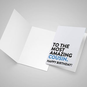 Cartes d’anniversaire Cousin Bleu Simple A5 / C5 Carte