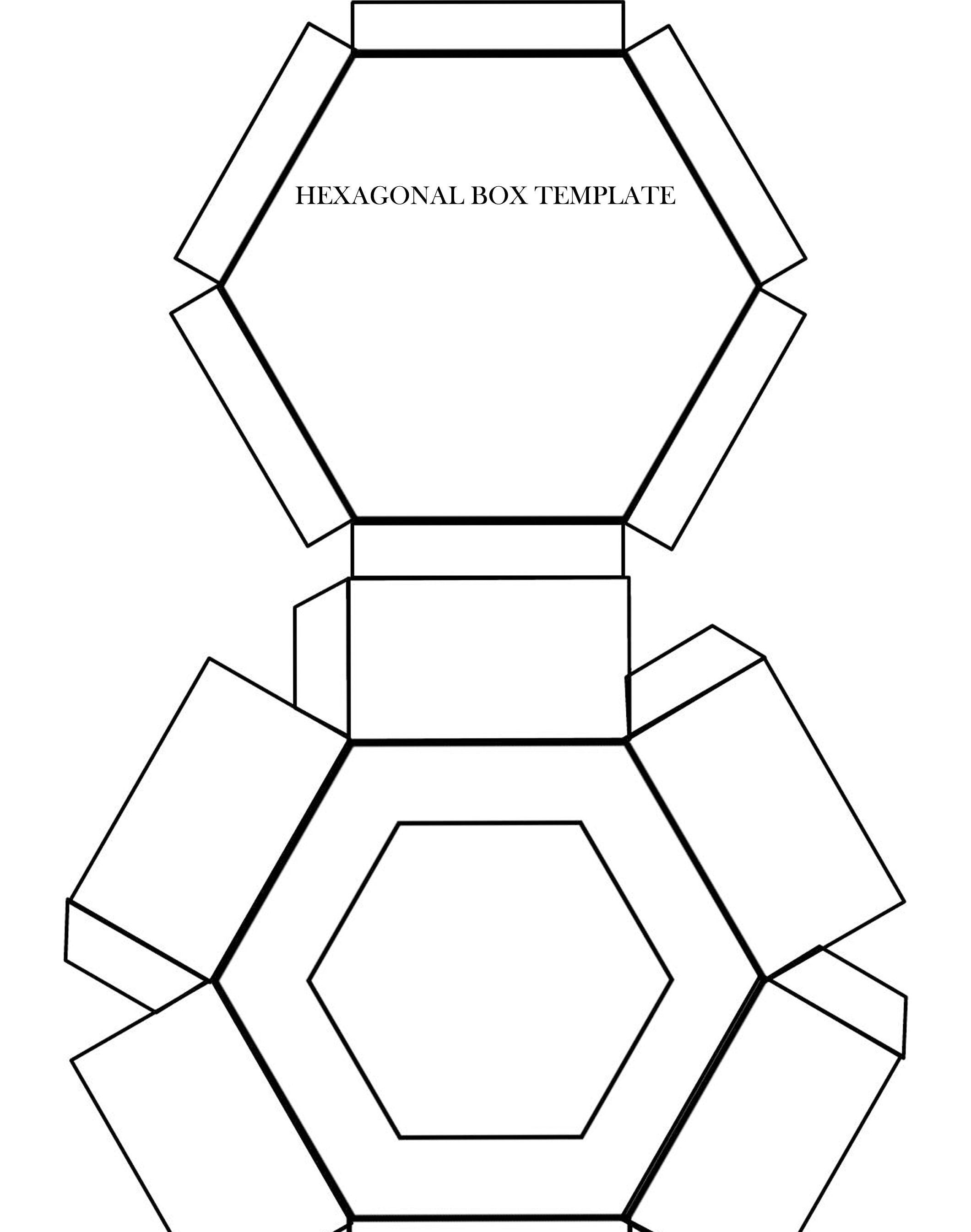 Hexagonal Box Template Hexagon A4 Card Print Colour Shapes 3D Etsy Hexagonal Box Template Hexagon A4 Card Print Colour Shapes 3D Etsy