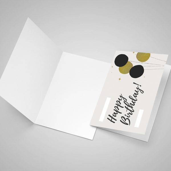 Birthday Card Classy Personalised A5 / C5 Cards A4 Jpg Prints Gold & Black