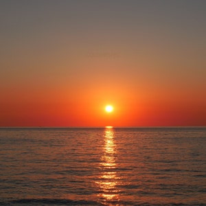 Dark Orange Sunset Sunrise Over Sea Clear Sea Orange Blue Scene HD Art Deco Large Print Jpg A4 A3 Home Stock Photos Royalty Free
