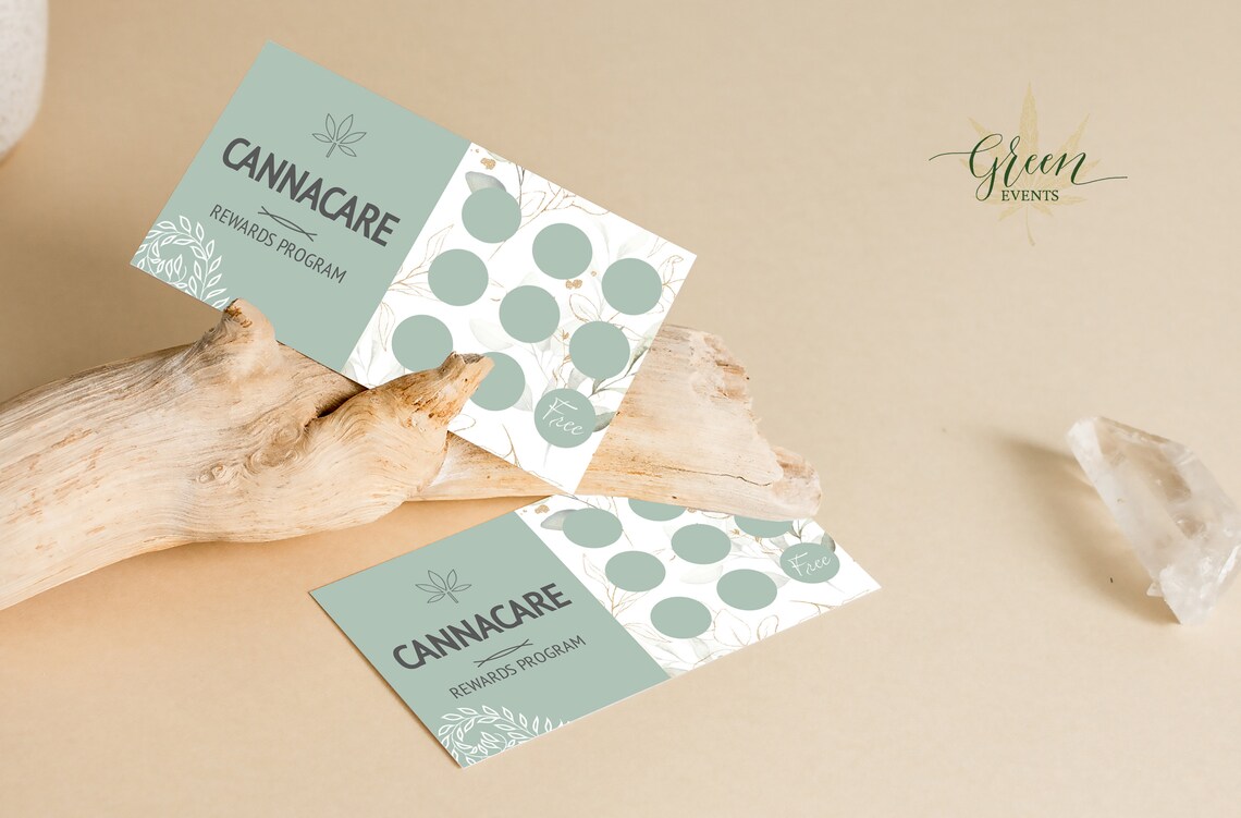 Cannabis Dispensary Rewards Card DIY Template Punch Card Etsy