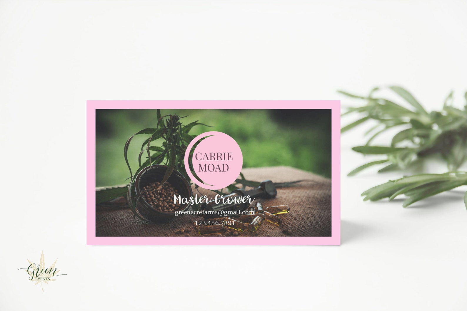 Cannabis Business Card Template DIY Editable Marijuana Weed Etsy