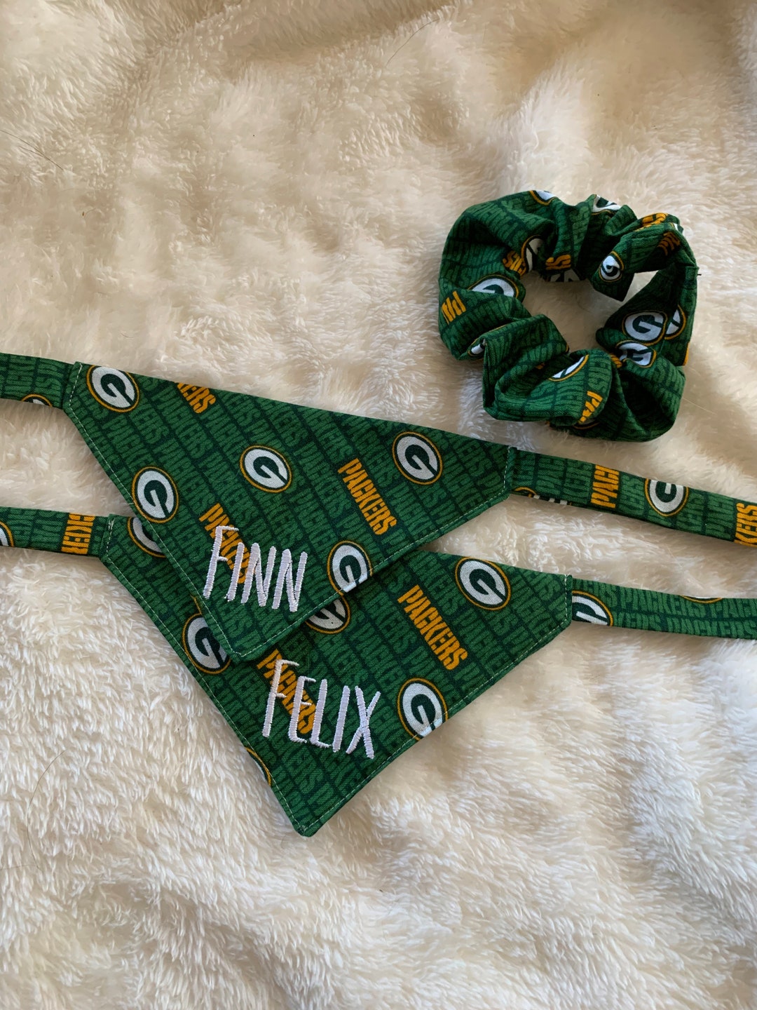 Packers Dog Bandana Personalized / Embroidered / Handmade / NFL Green
