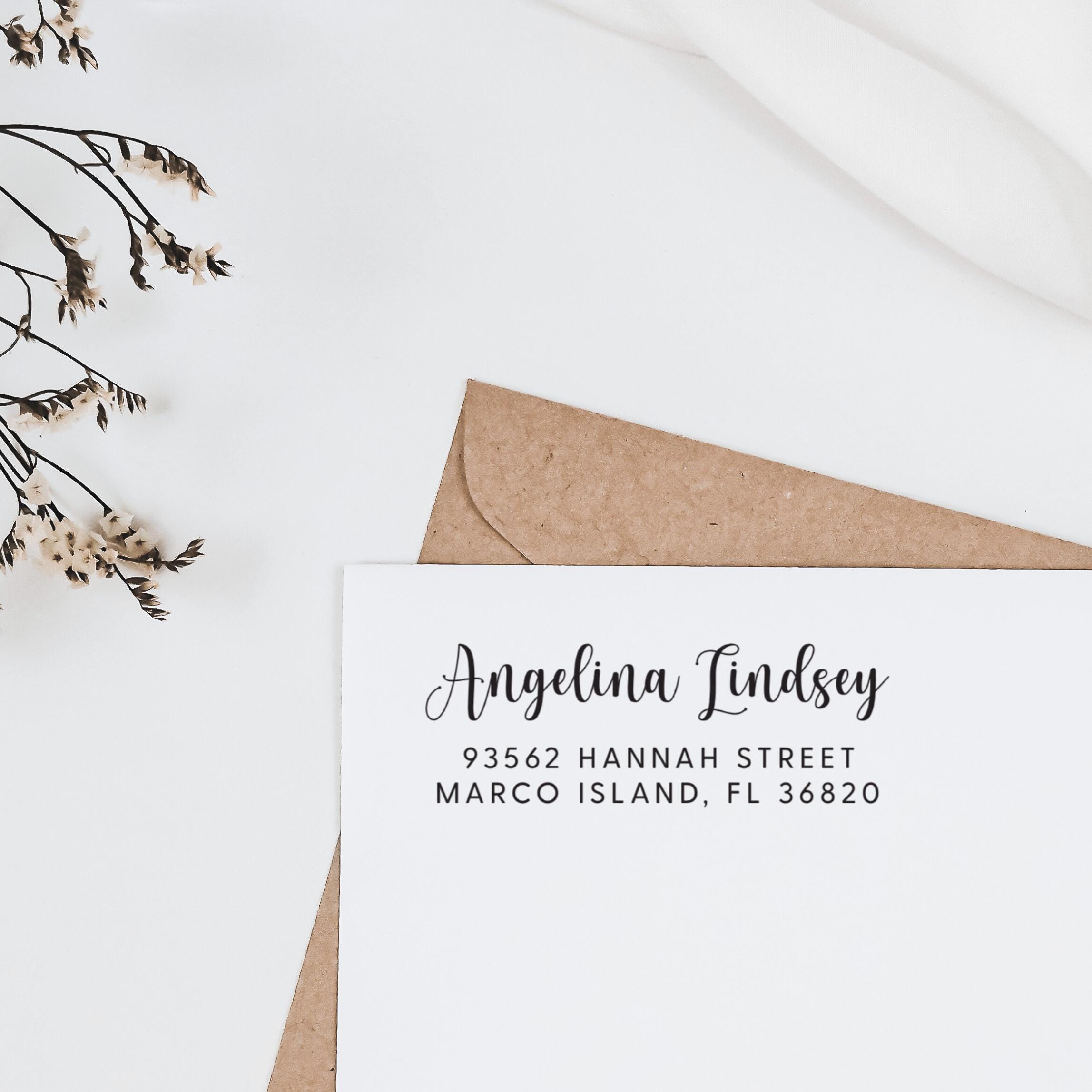 Customizable Script Font Return Address Stamp Cursive Font Return Address Stamp - Personalized Stationery Gift - Etsy