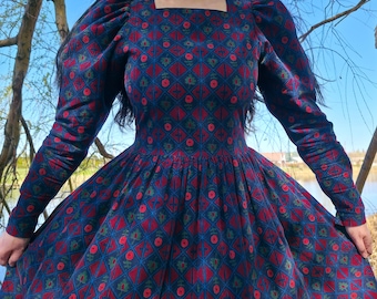 Vintage 1980s Laura Ashley Dress, Floral Wool Mix High Neck Autumn/ Winter  Dress Size 12/ 14 Uk, 40" Bust See ITEM DETAILS for Measurements - Etsy