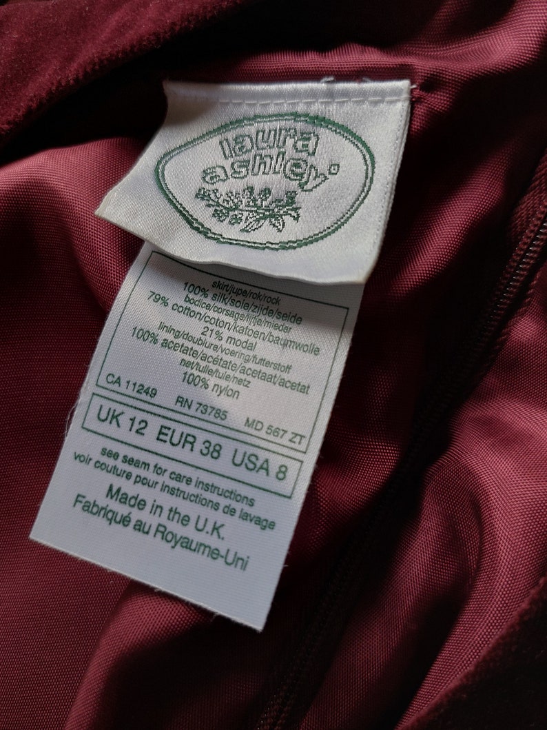 LAURA ASHLEY 80s Vintage Gorgeous Burgundy Wine Shining Formal - Etsy