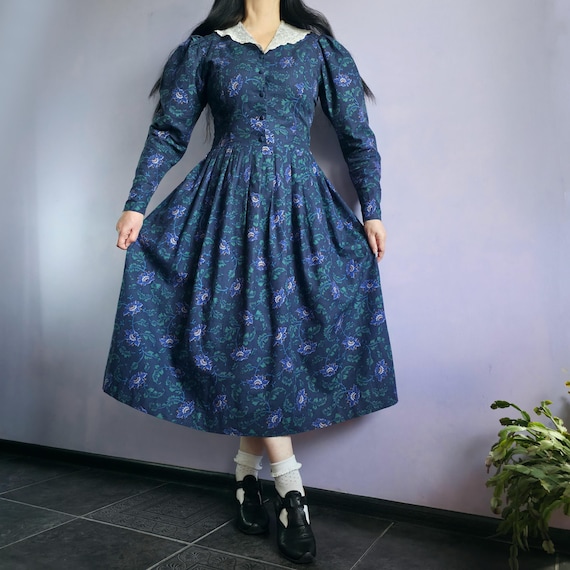knee length dresses for ladies Breathtaking Rare Precious Laura Ashley Made in Wales 70s Maxi Dress – The  Pansy Garden