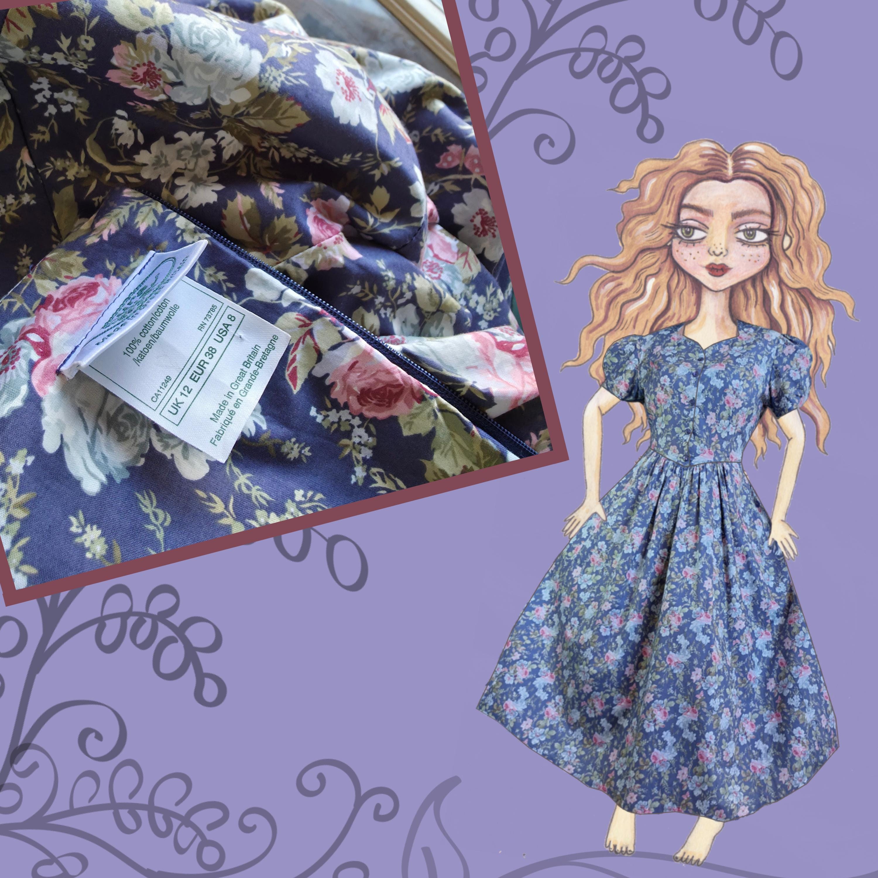 laura ashley floral maxi dress Vintage Laura Ashley Silk Floral Maxi Dress Size 4