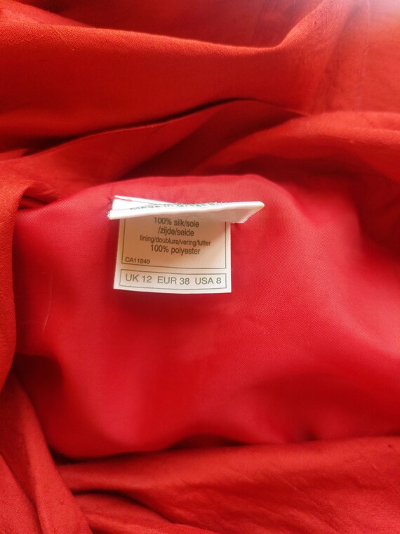 LAURA ASHLEY Vintage 80s silk elegant red dress w… - image 7