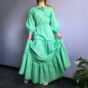 LAURA ASHLEY Vintage 70s Wales prairie maxi tiered floral dress / UK 14