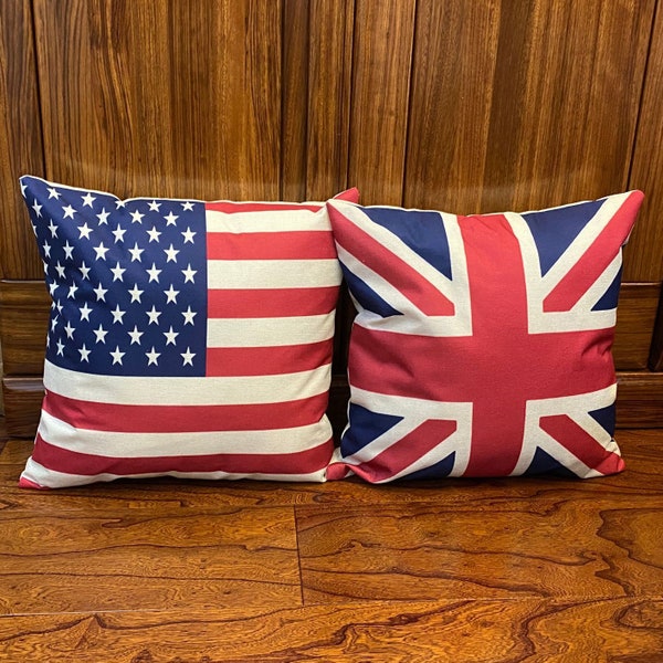 Throw pillow covers decorative American Flag Stars and Stripes union jack British flag decorative pillows home decoration cushion cover