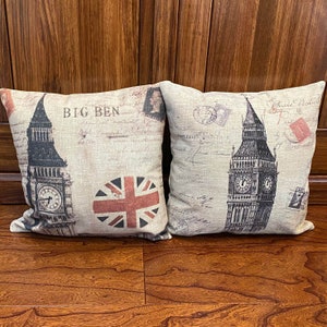 Throw pillow covers decorative Decor home cartoon London union jack crown Big Ben Christmas decorative pillows home cushion cover