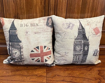 Throw pillow covers decorative Decor home cartoon London union jack crown Big Ben Christmas decorative pillows home cushion cover