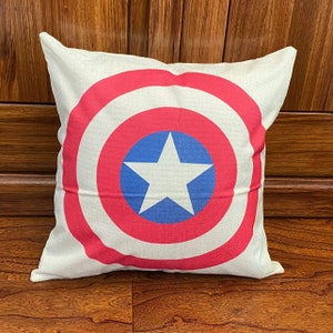 Cuscino cuscino copre decorativo Decor home Captain America scudo supereroe Avenger cuscini decorativi natalizi copri cuscino casa Housewear