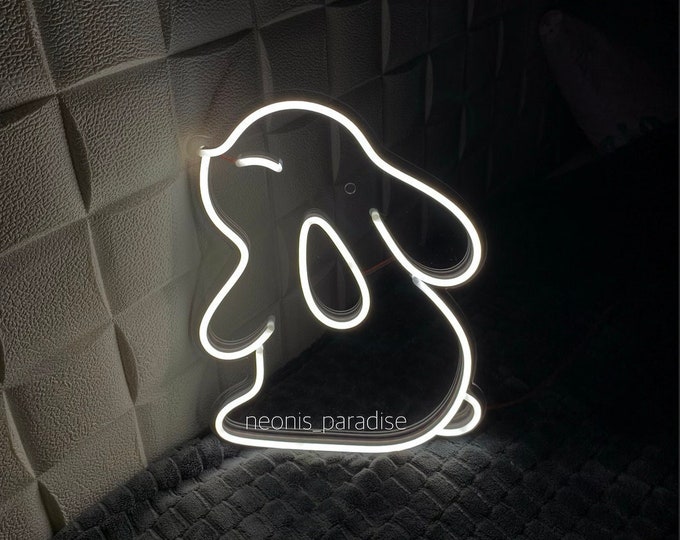 Bunny Neon Sign, Rabbit Neon Sign, Custom Neon Signage, Neon Interior ...