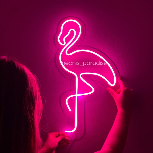 Flamingo Neon Schild, Pink Flamingo Neon Kunst, Flamingo Dekor, Custom Neon Schild, Flamingo Wand Schild, Girl Room Decor, Vogel Neon,