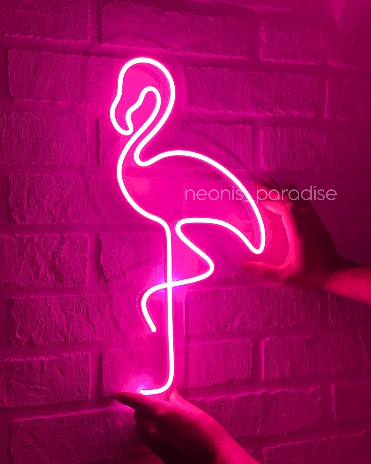Flamingo ledneon wall neon decor Custom bedroom led neon