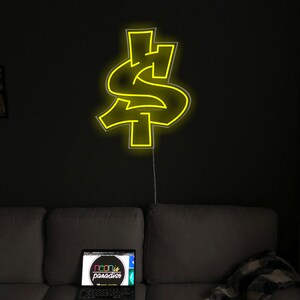 Dollar Neon Sign, Money Led Neon, Custom Neon Sign, Lucky Dollar Neon ...