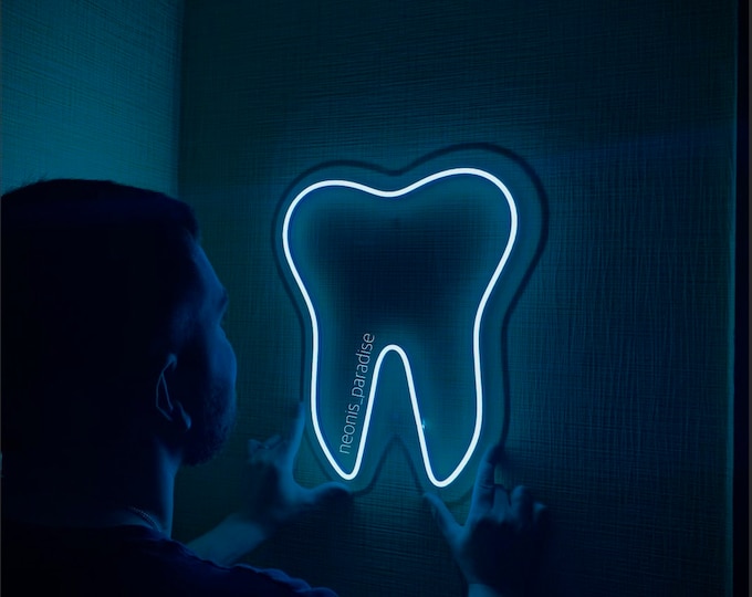 Tooth Neon Sign, Dentist Office Decor Sign, Custom Dental Lobby Sign ...