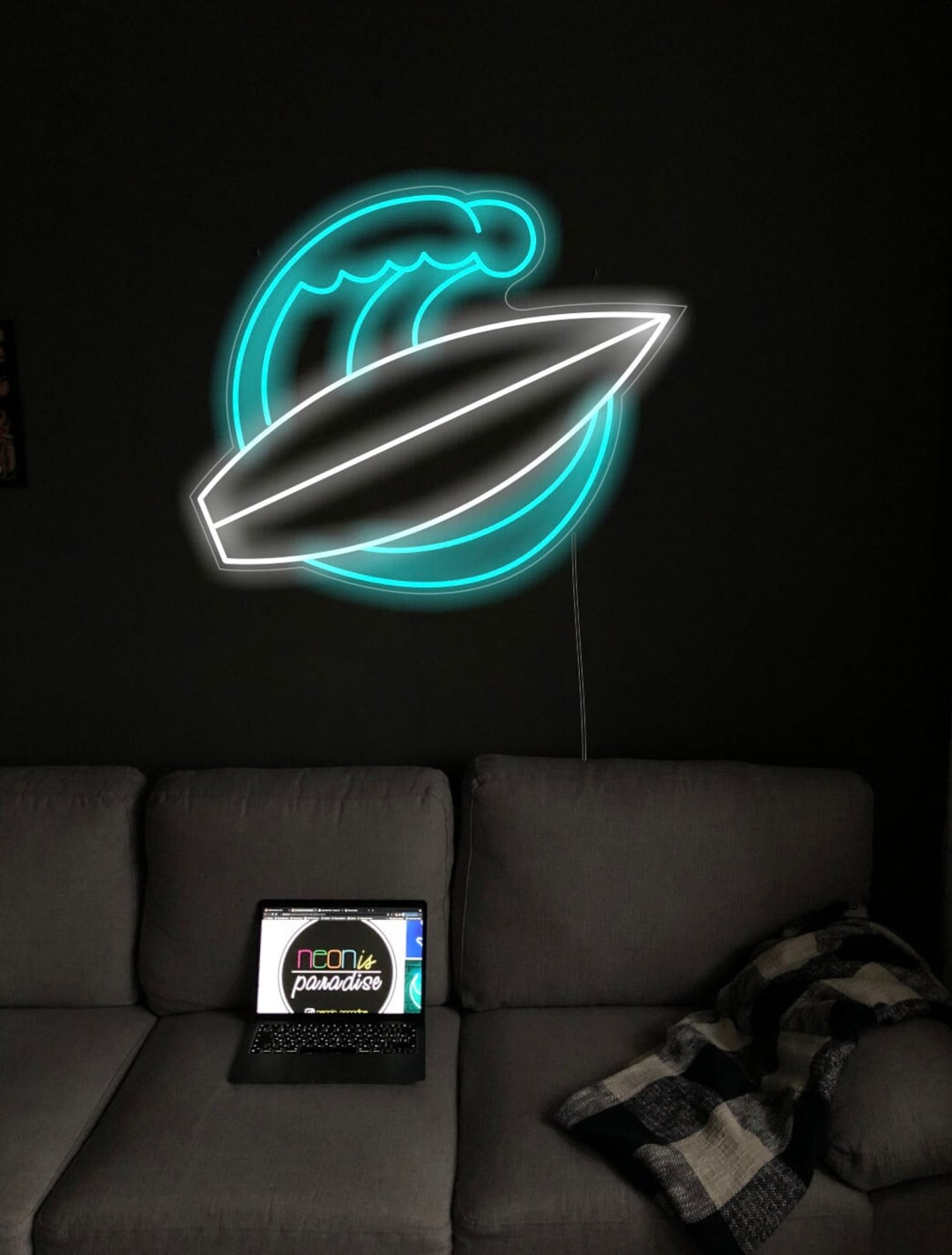 Surf Neon Sign, Surfing Waves Neon Sign, Surfer Led Neon Sign, Custom