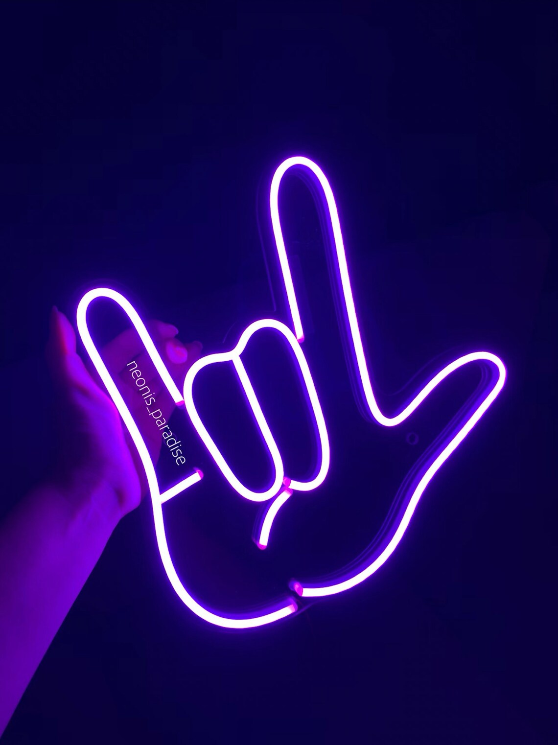 I Love You Hand Neon Sign Hand Neon Sign Shaka Neon Sign Etsy