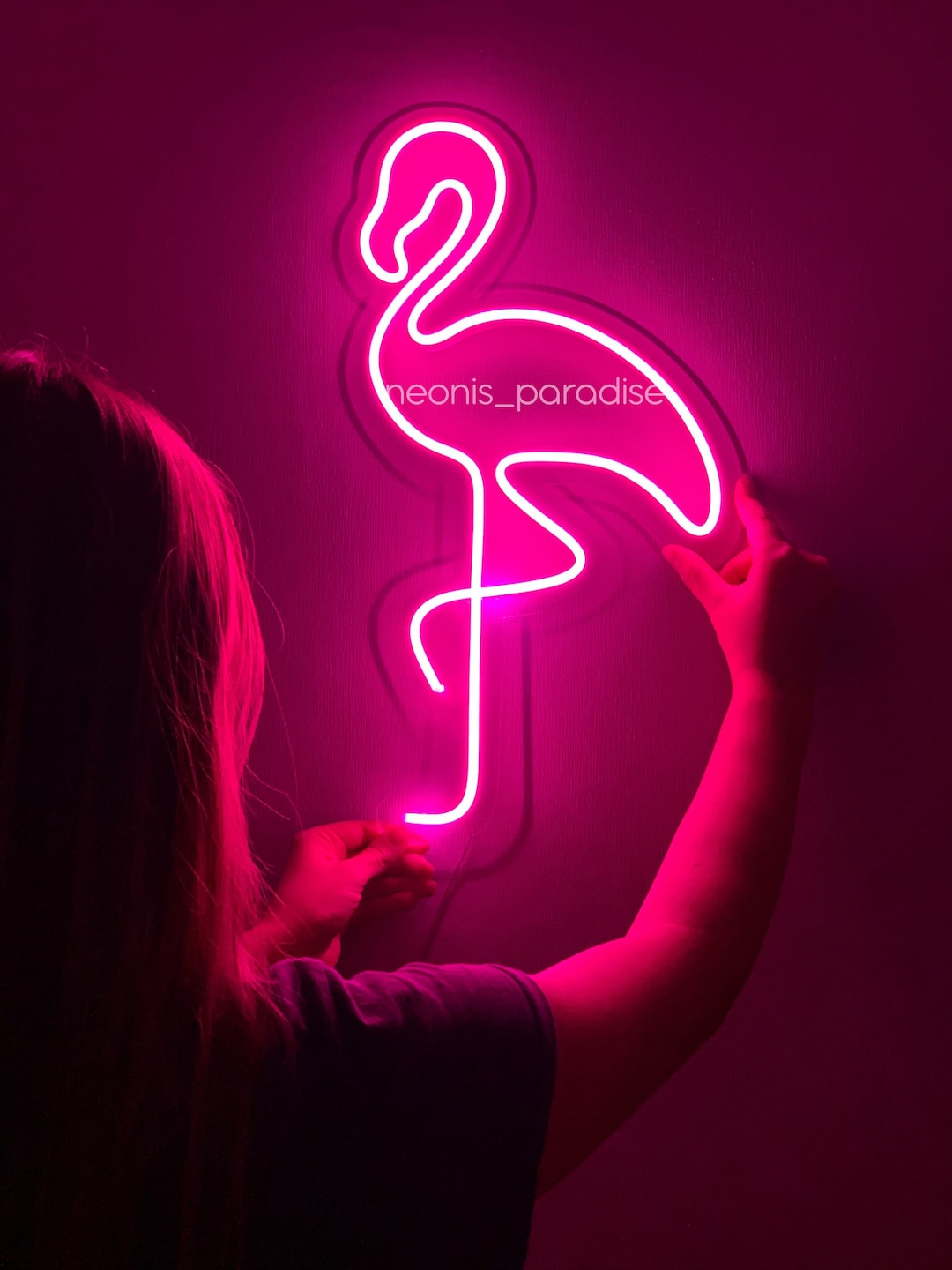 Flamingo Neon Sign, Pink Flamingo Neon Art, Flamingo Decor, Custom Neon