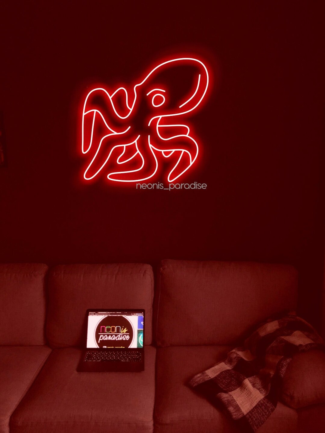 Octopus Neon Sign, Octopus Wall Art, Ocean Theme Decor, Animals Neon ...