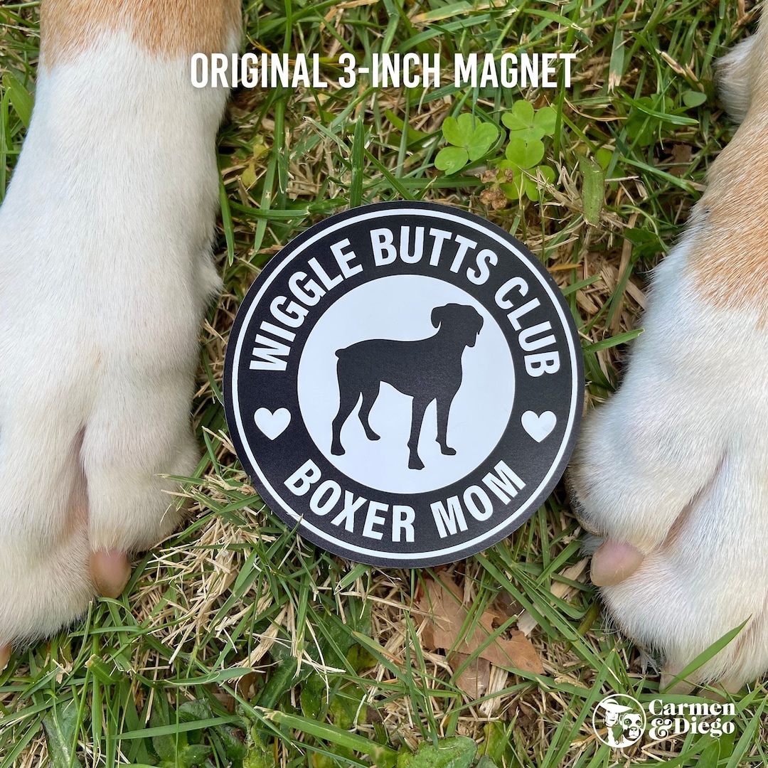 Primitives By Kathy Boxer Dog Magnets - 'Beware Of Wiggle Butts' & 'I Love My Boxer' Set Of 3 - View #6