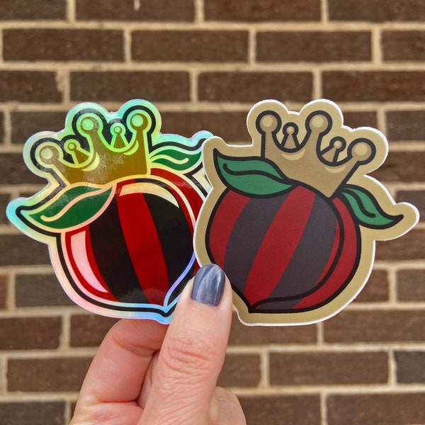 AUFC Striped King Peach Sticker, Matte or Holographic