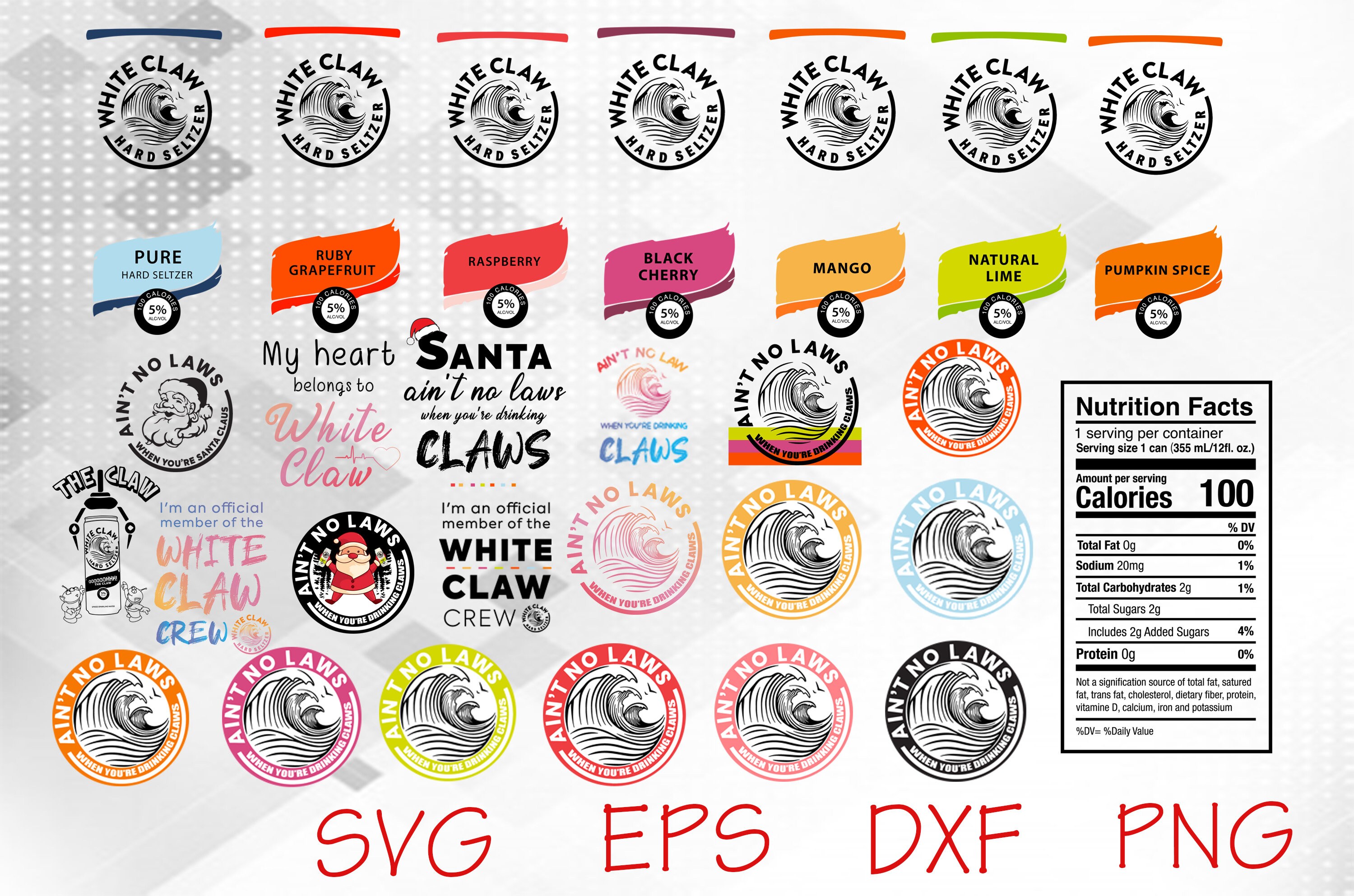 Big Bundle White Claw SVG, White Claw Svg, Claw Svg, Instant Download…