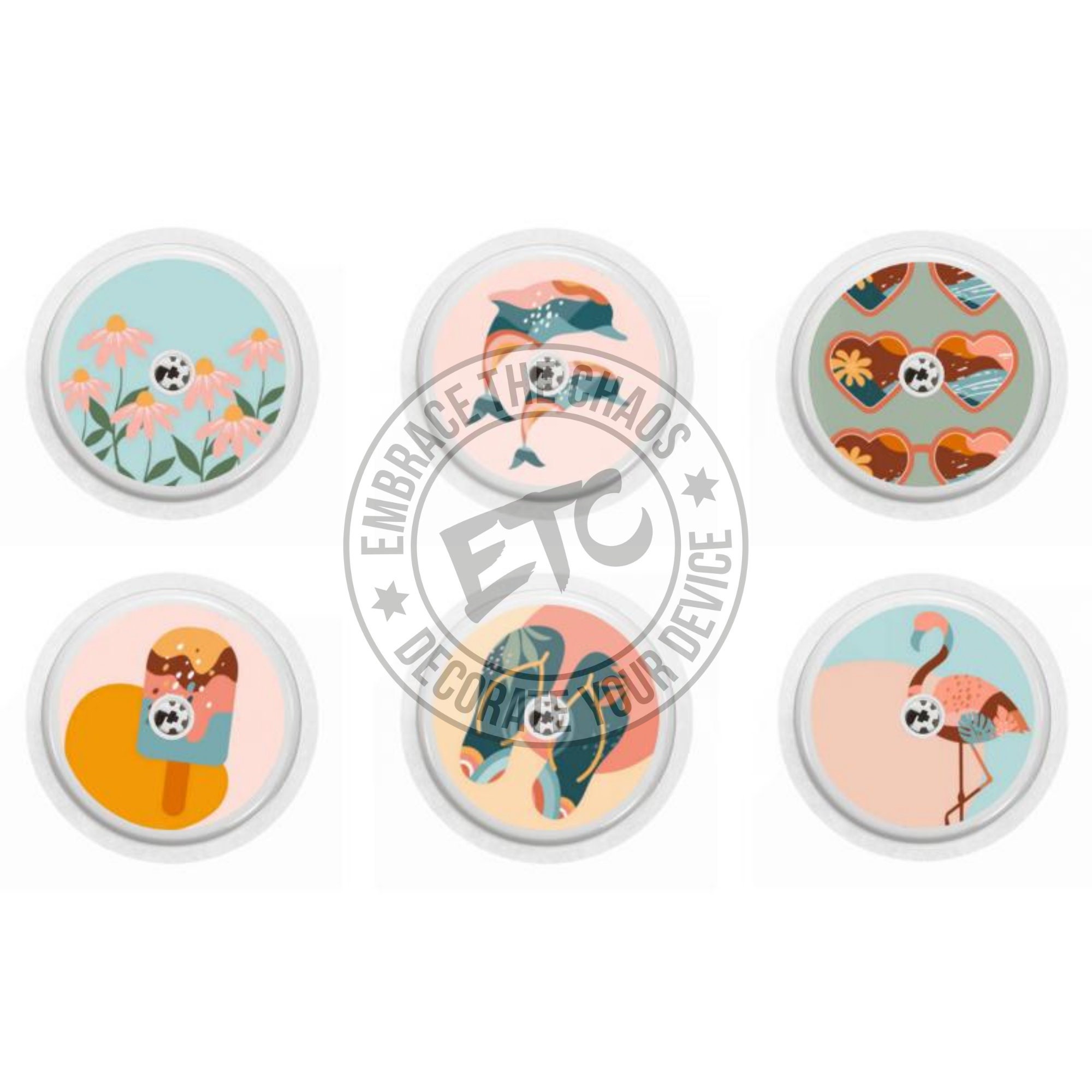 6 Pack Freestyle Libre 1 2 Sensor Vinyl Cover Stickers Etsy