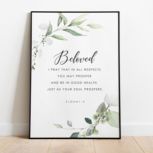 3 John 1:2, Scripture Wall Art, Religious Anniversary Gift, Scripture Print for Christian Decor