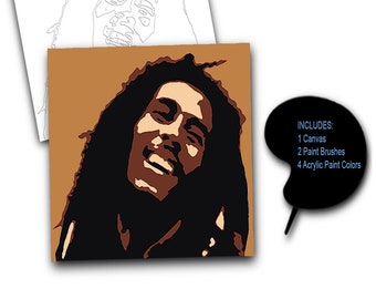 Bob Marley Paint by Numbers Kit, DIY Painting Set