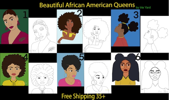 Pre-drawn Canvas/African American/Paint and Sip/Party/Teens/Adults/Painting Kit/Party Favors/Party Ideas