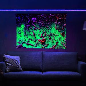 Ripple Effect (Blacklight Trippy Tapestry) Psychedelic UV Reactive Fluorescent Wall Hanging