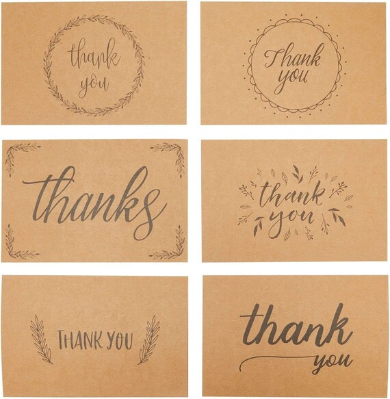Thank You Cards Set Of 48 - 6 Floral Designs, Gold Foil, With Envelopes & Stickers