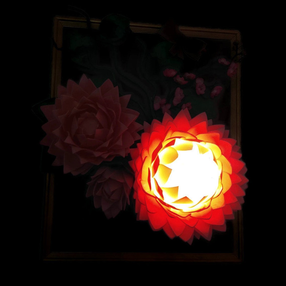 Living Room Decoration Picture Lamp Flower for Wall Decorative Etsy