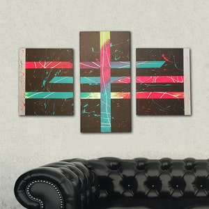Astro-Line By Dream Theory Art, Stretched Canvas, Abstract art, One-of-a-kind, Hand Made.