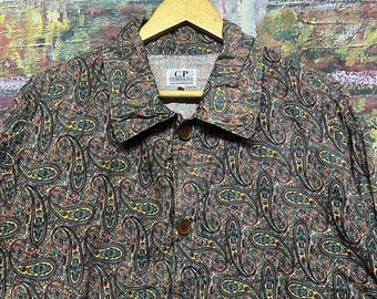 Vtg Cp Company Paisley Printed Buttoned Jacket - Etsy