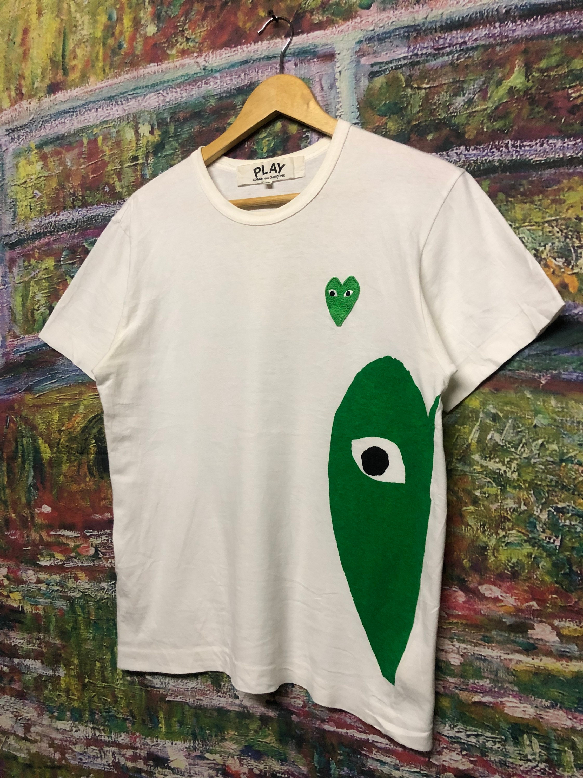 Comme Des Garçons Play Shirt Green Heart - Etsy